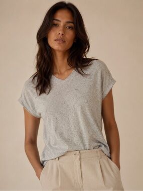 Croft & Barrow Classic Gray V-Neck Tee Women’s XXL Soft Basic Top